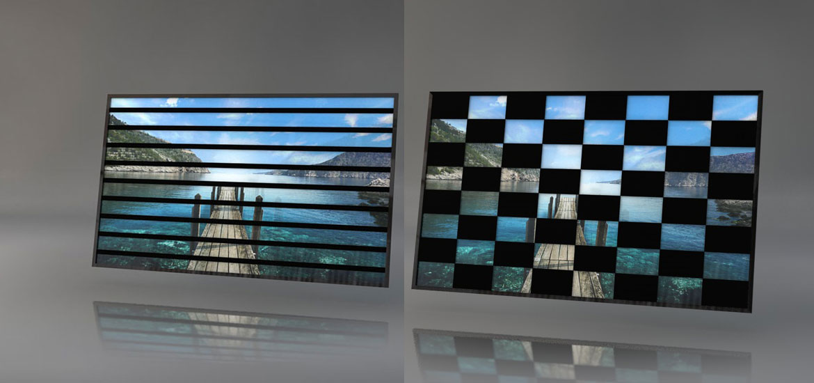 vidrio fotovoltaico con patrones